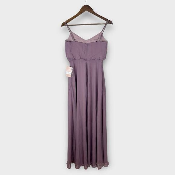 Birdy Grey Gwennie Chiffon Long Maxi Bridesmaid Dress Dark Mauve XS New - Picture 10 of 16